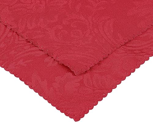 Miniatura 3 de uxcell Paquete de 6 servilletas de poliéster, servilletas florales impresas para fiestas y Navidad, 19 x 19 pulgadas, color rojo