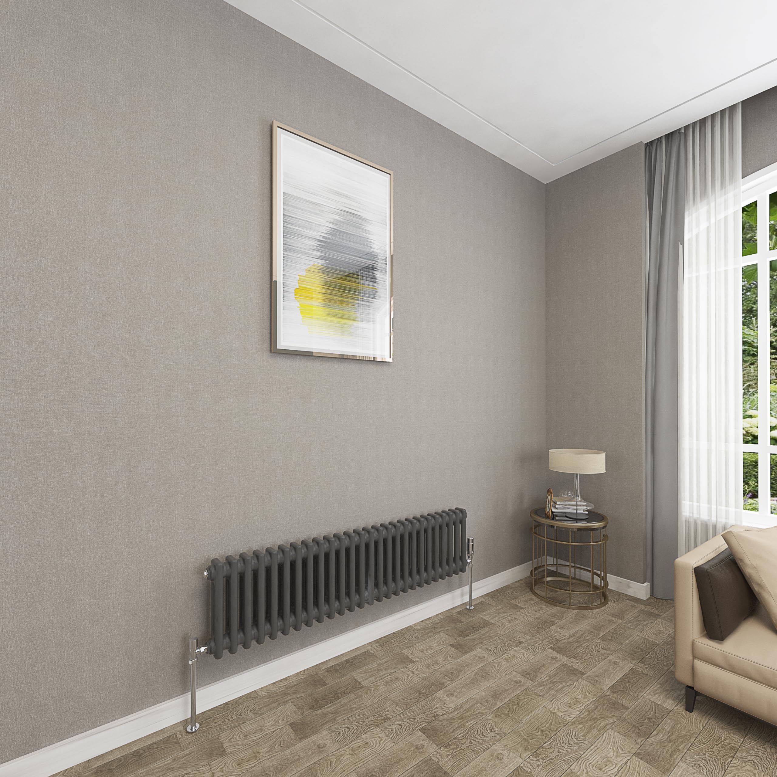 Sky bathroom 300x1190mm 2 Column Radiator Horizontal Anthracite Cast Iron radiato Traditional Central Heating Radiator
