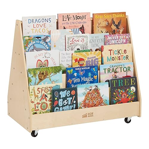 Miniatura 12 de ECR4Kids Double-Sided Mobile Book Display, Classroom Bookshelf, Natural Natural,Blanco Cal,Gris (Grey Wash),https://www.amazon.com/dp/undefined