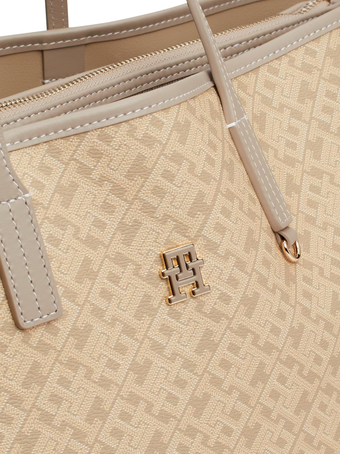 Tommy Hilfiger womens Monogram Leather Tote With Zipper Pocket - Image 3