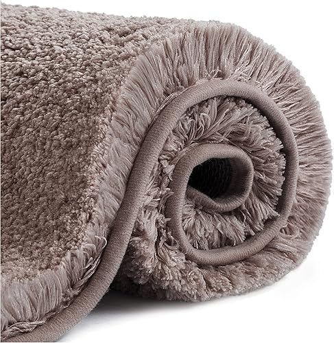 Miniatura 27 de VANZAVANZU Alfombras de Baño Antideslizantes Ultra Suaves Absorbentes de Microfibra Esponjosas Gruesas Alfombras de Baño Lavables a Máquina Gris