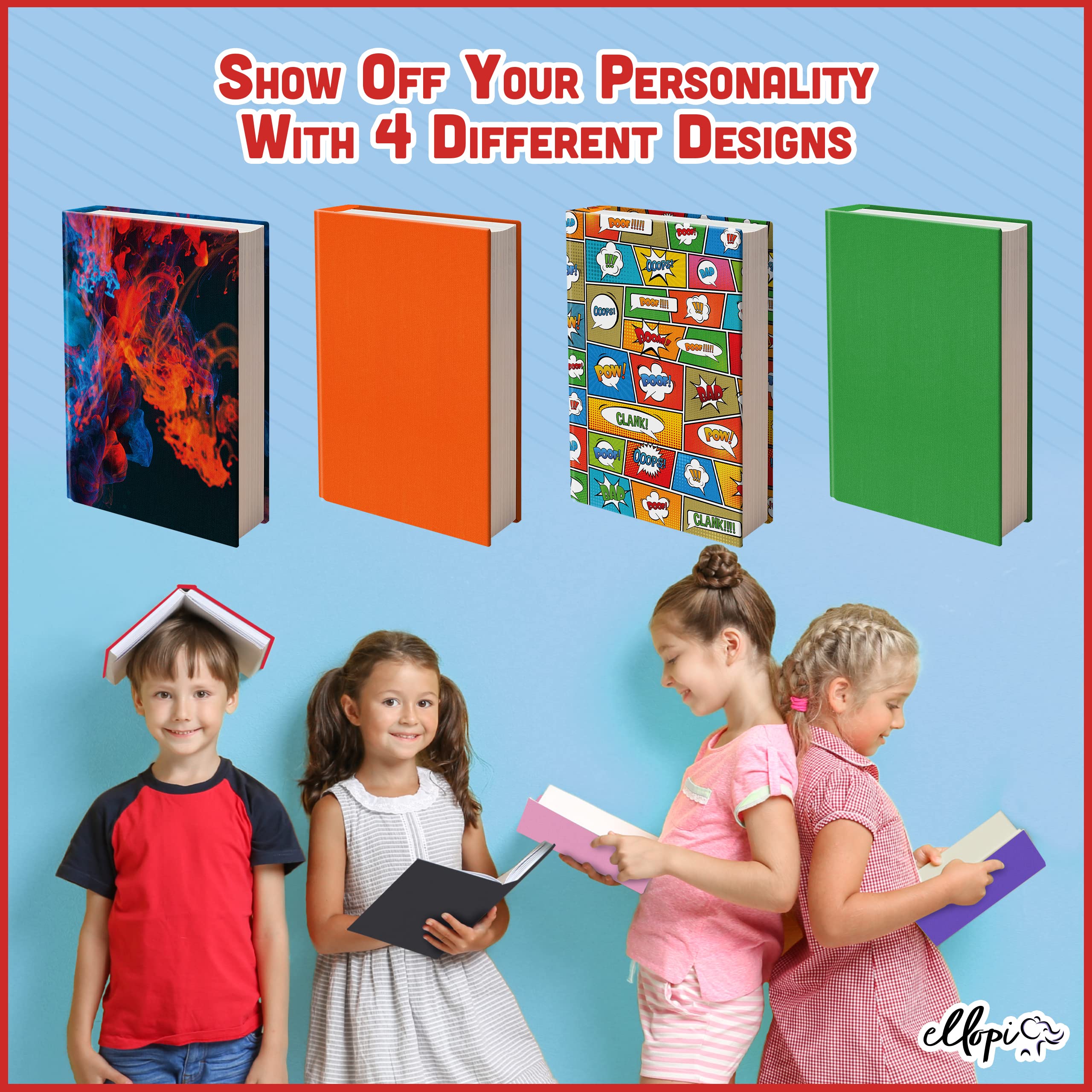 Jumbo Book Sock Easy Apply Stretchable Book Cover 1 Pack Yellow. Jumbo Jacket Fits Most Hardcover Textbooks Up To 9" X 11". Adhesive-Free, Nylon Fabric Protectors. Washable And Reusable School Supply For