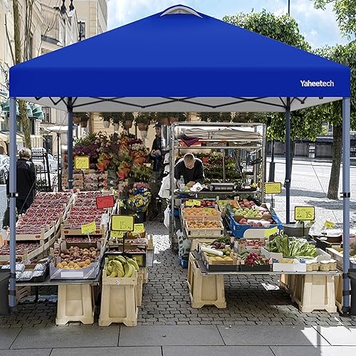 Miniatura 9 de Yaheetech Tienda de campaña desplegable de 10 x 10 con 2 ruedas integradas para movilidad, resistente al agua y refugio solar instantáneo con bolsa