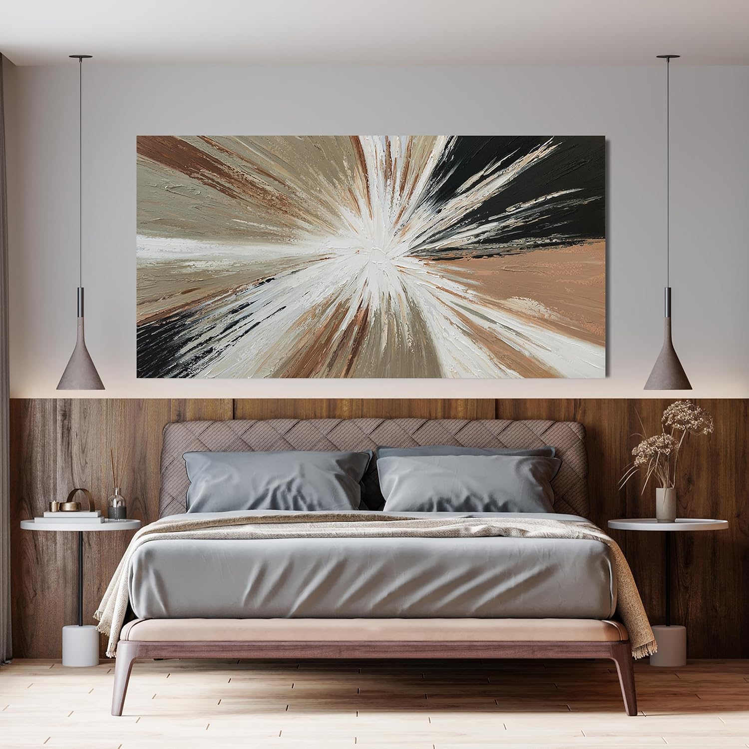 Photo 1 of Canvas Wall Art Decor Large Black and White Wall Art Modern Abstract Wall Art Prints Wall Art Pictures for Living Room Abstract Canvas Art Wall Decor Artwork for Walls Bedroom Office Decor 29" X 58" 