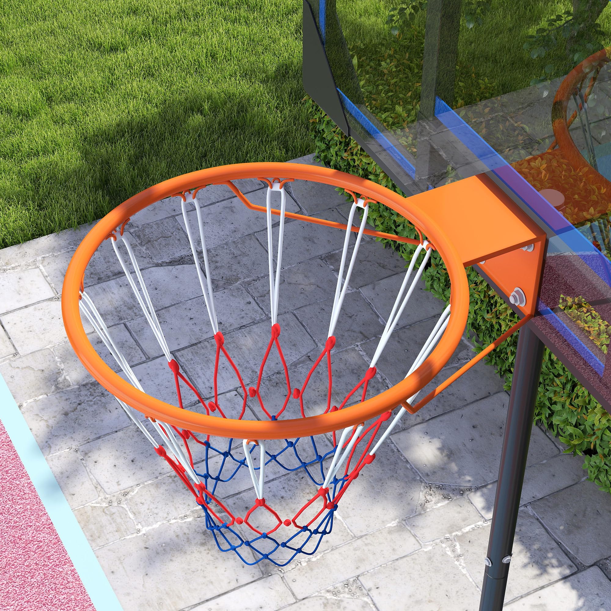 AIYAPLAY Panier de Basket, Hauteur réglable de 210-260 cm, Panier de Basket extérieur et intérieur avec Roues, Base de lestage, Cadeau pour garçon et Fille, Bleu