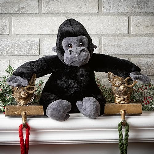 Miniatura 5 de The Petting Zoo Gorilla - Animal de peluche, regalos para niños, animales salvajes del zoológico Onez, juguete de peluche de gorila de 12 pulgadas