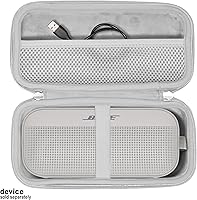 Vista 3 de GETGEAR Funda para altavoz portátil Bose SoundLink Flex Bluetooth, bolsillo de malla para cable de carga, correa de muñeca desmontable (arena)