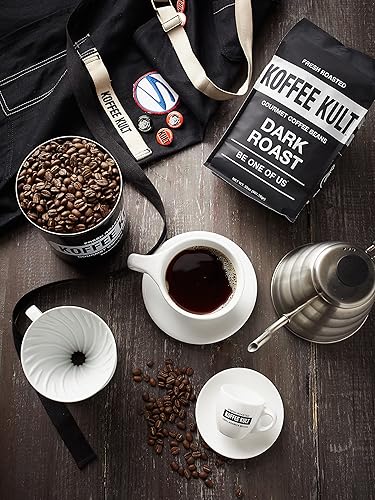 Miniatura 4 de Koffee Kult Granos de café enteros tostados oscuros mezcla artesanal aromática gourmet 100 arábica granos de café de origen orgánico 32 onzas