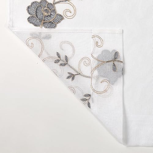 Miniatura 3 de Regal Home Collections Juego de cortinas de ducha blancas transparentes, cortina de ducha lavable de 70 x 72 pulgadas con ganchos, decoración de