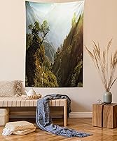 Vista 60 de Ambesonne Tapiz de palmera, impresión de imagen de atardecer tropical, estilo vintage, playa de verano, para colgar en la pared para dormitorio