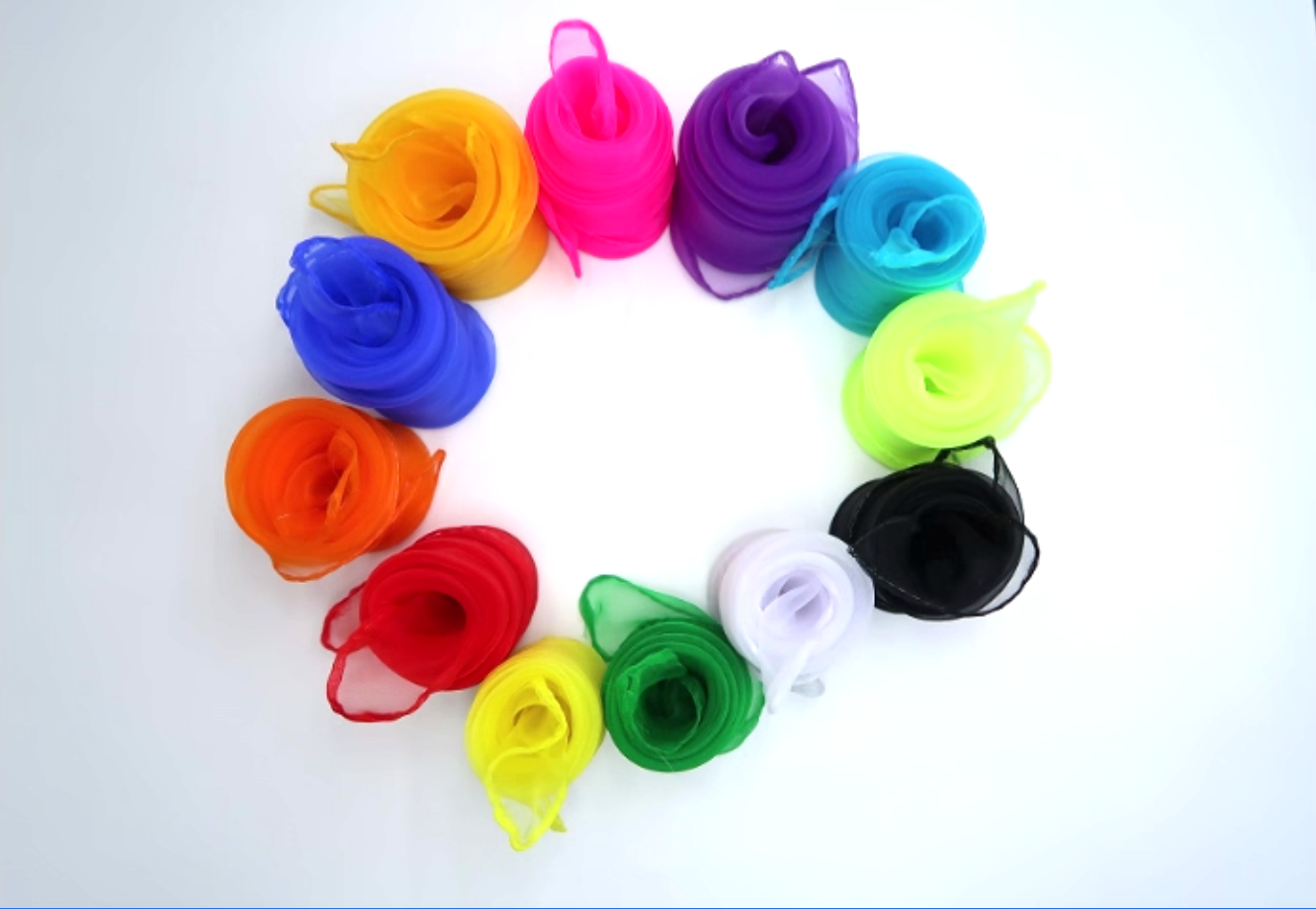 Lot De 6 Foulards De Jonglage En Mousseline - 40x40cm - Rose - Pour Danse, Magie, Spectacle Enfants