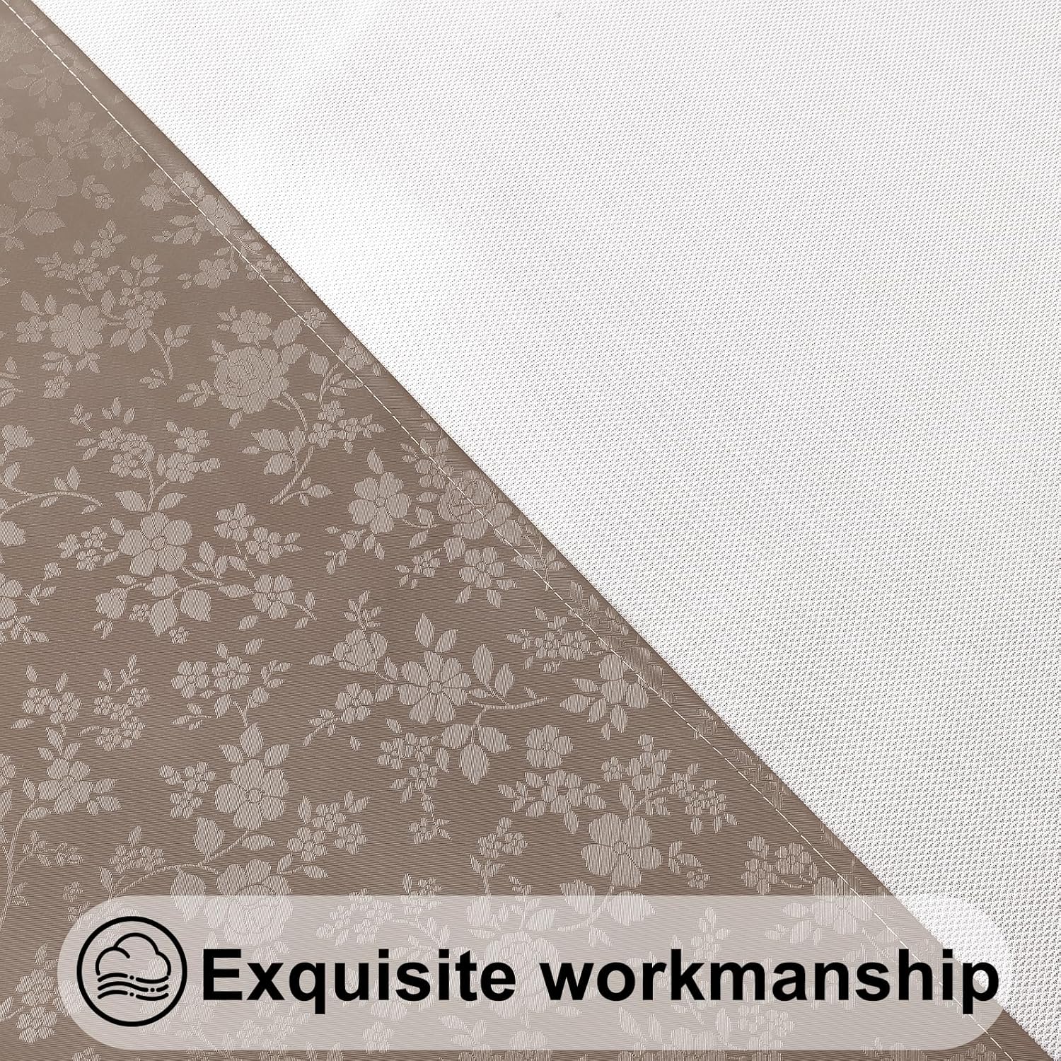 Smiry Round Picnic Tablecloth, Elastic Waterproof Fitted Heavy Duty Vinyl Tablecloths for 57"-68" Tables, Wipeable Washable Table Cover for Kitchen, Dining, Camping, Outdoor, Taupe