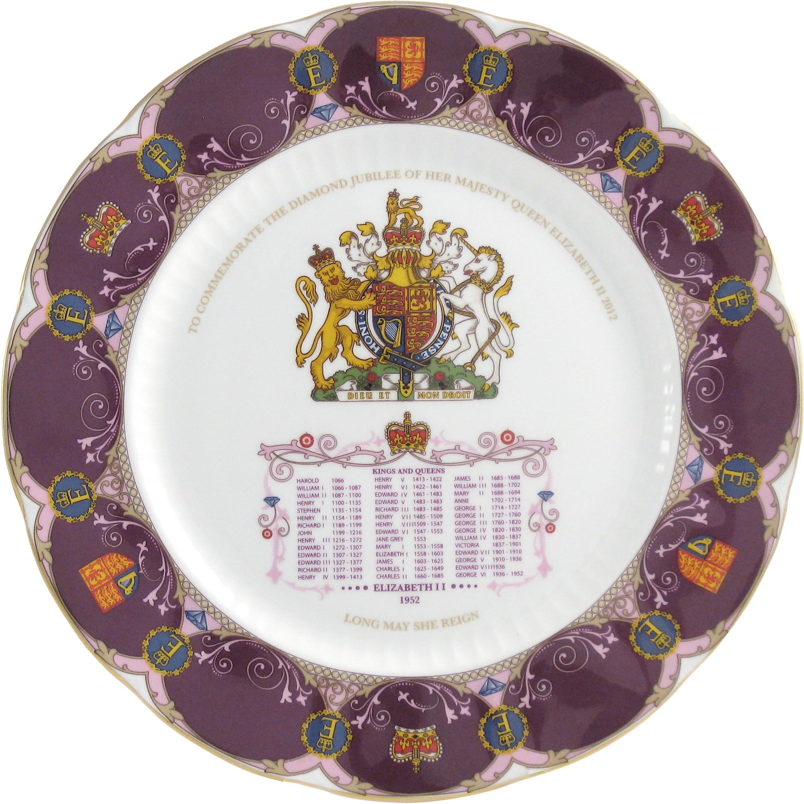 Aynsley Diamond Jubilee Queen Elizabeth II Crown Plate