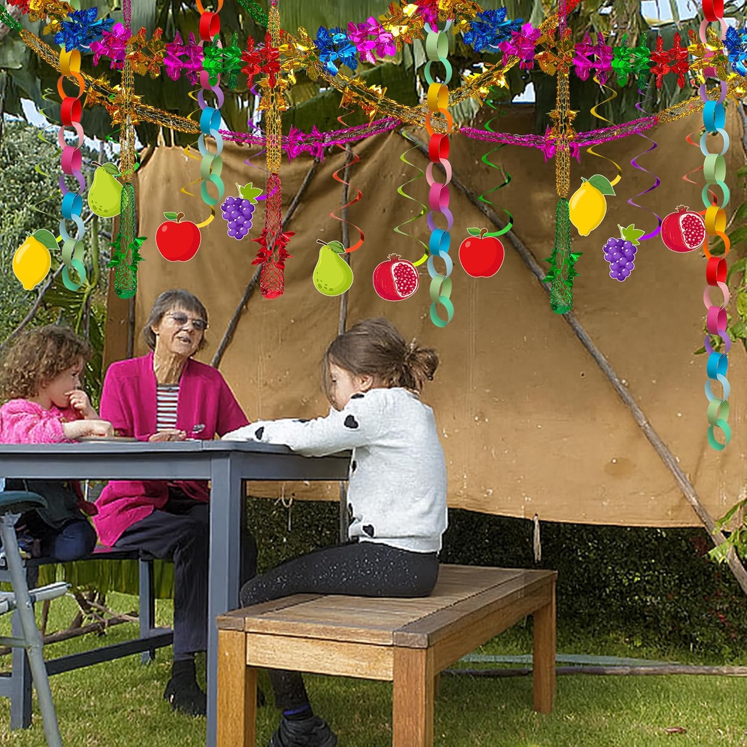 Watayo (ワタヨ) 220個 スコットハンギングガーランドデコレーション、スッカデコレーション フルーツハンギングストリングオ