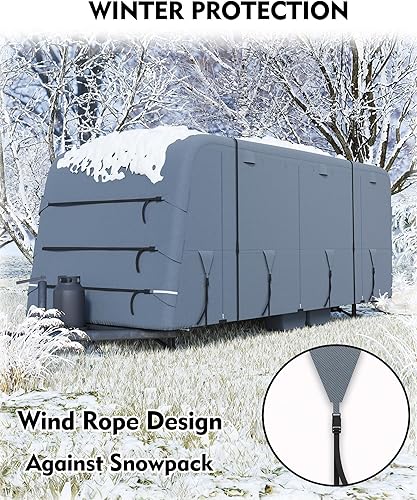 Miniatura 4 de Cubierta de remolque de viaje de alta resistencia, extra gruesa, impermeable y anti-UV, panel superior de 6 capas, cubierta reforzada a prueba de