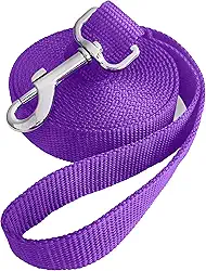 Jackpet Coleira para cães de 1,8 m, 3 m e 9 m, preta para adestramento de linha longa, para cães grandes, médios e pequenos, guia longa para cães, para treinamento, quintal, acampamento ou brincar, ótima para estacionar e buscar (3 m, roxo)