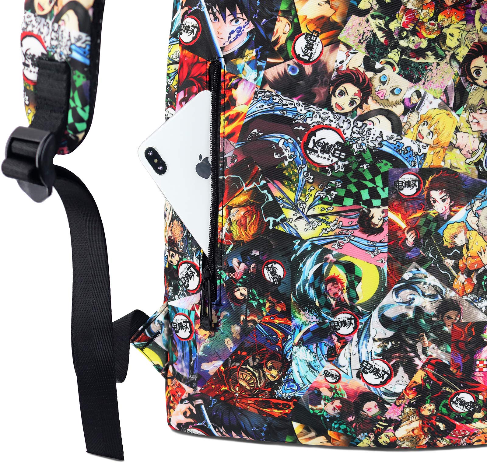 Roffatide Demon Slayer Danganronpa Mochila Anime Mochila con Estampado Completo Mochila para Portátil Mochilas Cosplay