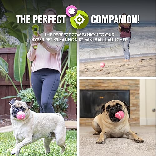 Miniatura 3 de Hyper Pet MINI - Pelotas de tenis para perros, (paquete de 4  rosa de 2.5 pulgadas) para cachorros  perros pequeños para buscar y hacer ejercicio,