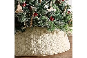 Cream White Woven Tree Collar Christmas Basket