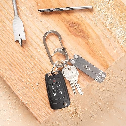 Miniatura 10 de Nite IZE G-Series SlideLock #4 Mosquetón de doble cámara, llavero de doble mosquetón de seguridad, acero inoxidable