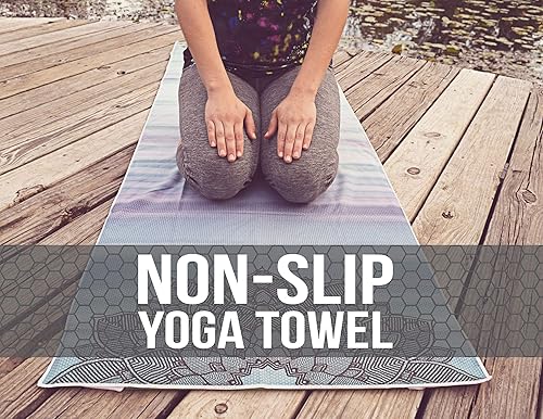 Miniatura 6 de Toalla de yoga caliente, funda antideslizante para esterilla de yoga, ecológica, bolsillos exclusivos que cubren cada esquina de la esterilla,