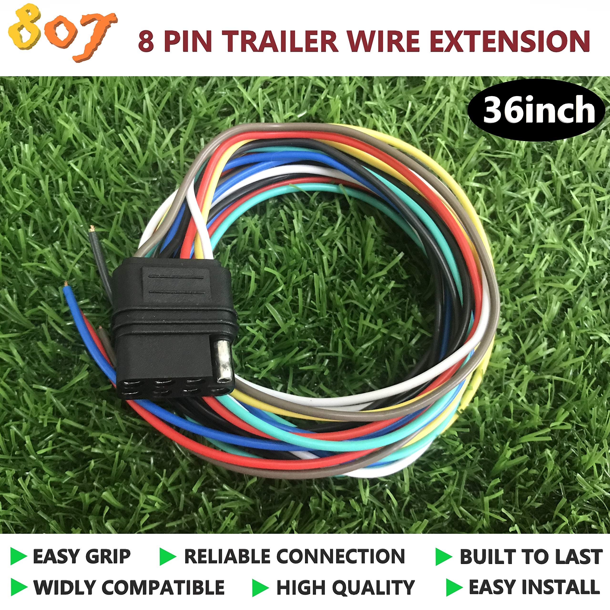 Esquema de fiação de reboque de 8 pinos