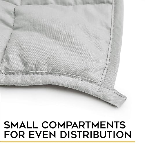 Vista 280 de YnM - Manta con peso para adultos, algodón pesado, perlas de vidrio refrescantes para usar todo el año, ideal para una persona de 240 libras