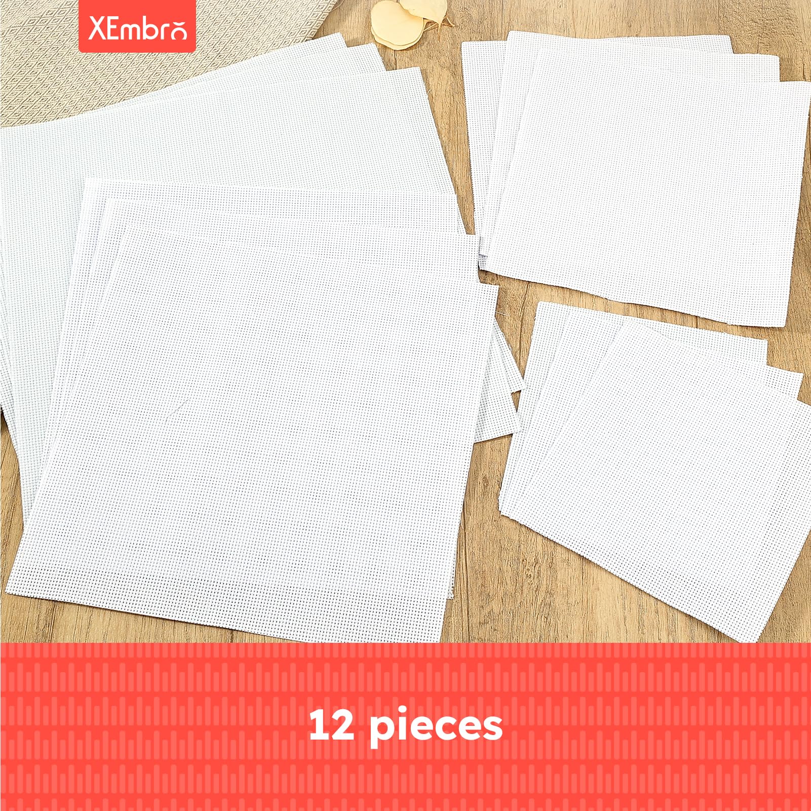 FineInno 14 Count Aida Cloth – 6-Piece Pack, 18x12 Inch White Cross-Stitch Fabric For Embroidery - View #5