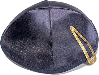 JL Kippha's Hohe Qualität Blau Satin Yarmulke Kippah 2cm Durchmesser jüdischen Judaica Kipa Kopf-Abdeckung für Synagoge