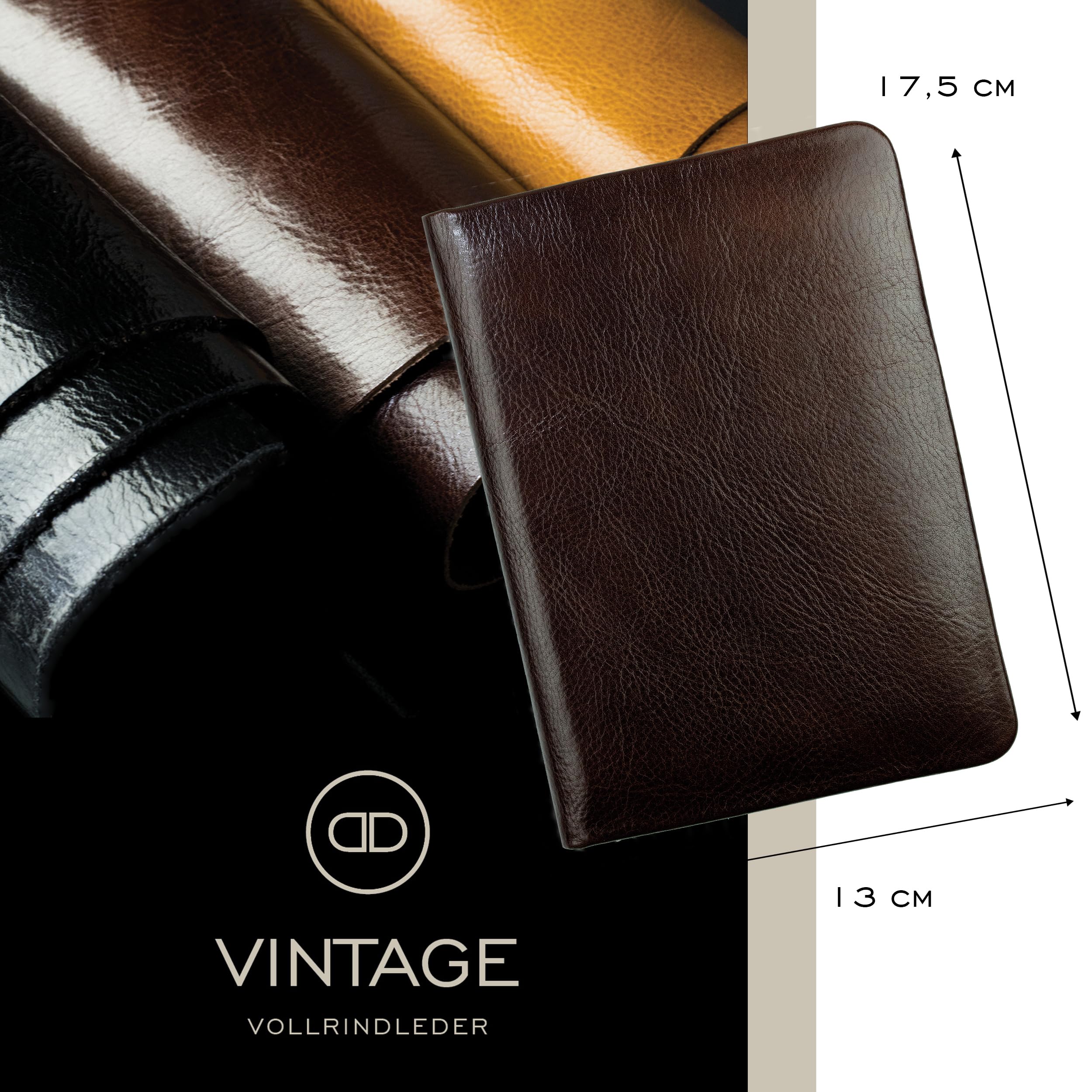 Carnet d'adresses personnalisable DIN A6 cuir Anilin vintage marron relié registre A-Z répertoire téléphonique alphabétique