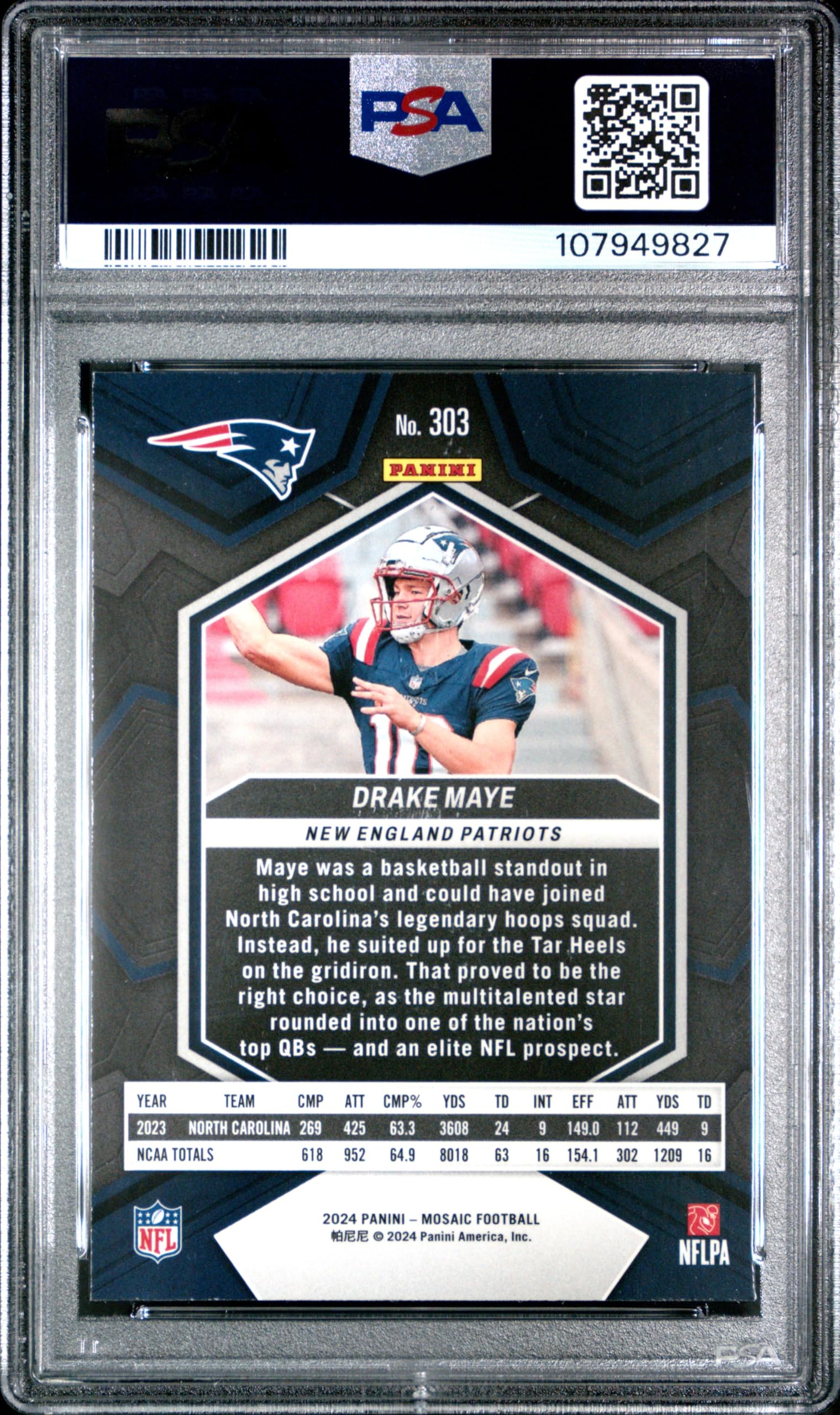 ペドリ Panini Mosaic PSA 9 ルーキー RC Amazon.com: Graded 2024 Panini Mosaic Drake Maye #303 Rookie