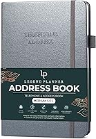 Vista 14 de Legend Planner Libreta de direcciones con pestañas alfabéticas – Libro de contactos telefónicos para números de teléfono, direcciones, contraseñas