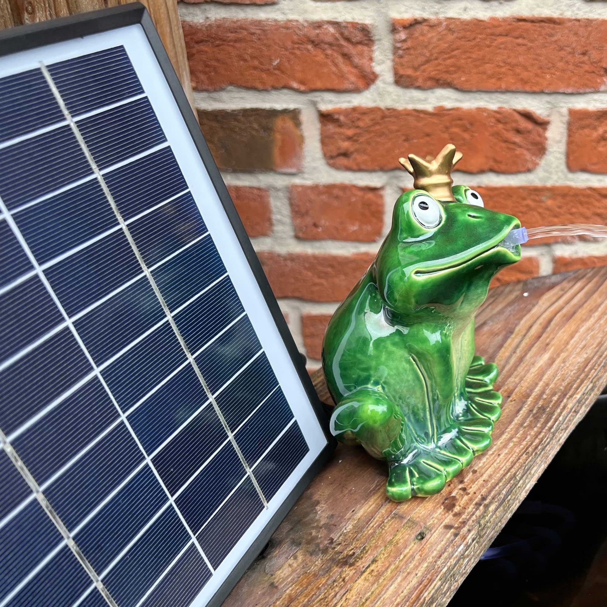 Storm's Gartenzaubereien Solar Teichpumpe mit Akkuspeicher 6,5W Solar Panel Laufzeit ohne Sonne 4-5 Stunden