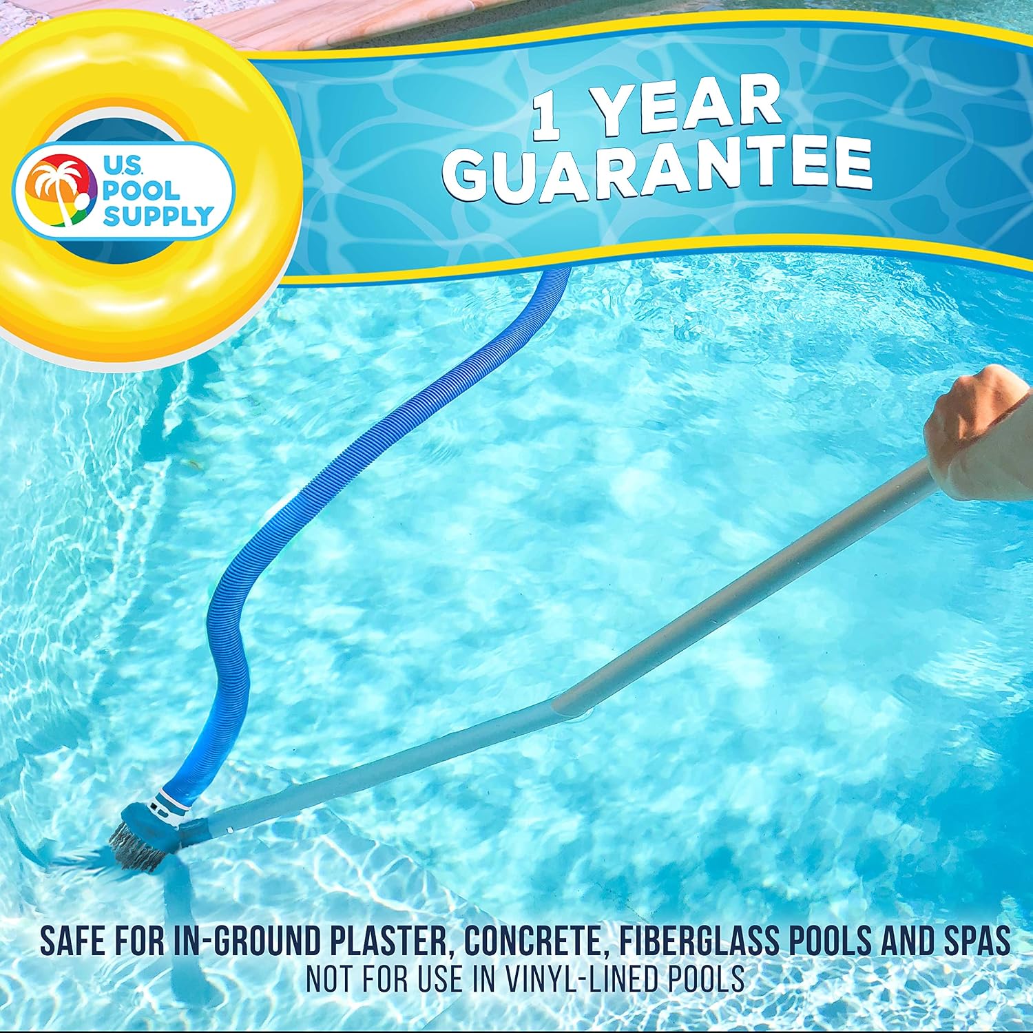 U.S. Pool Supply Corner Vacuum Head Brush with Stainless Steel Bristles