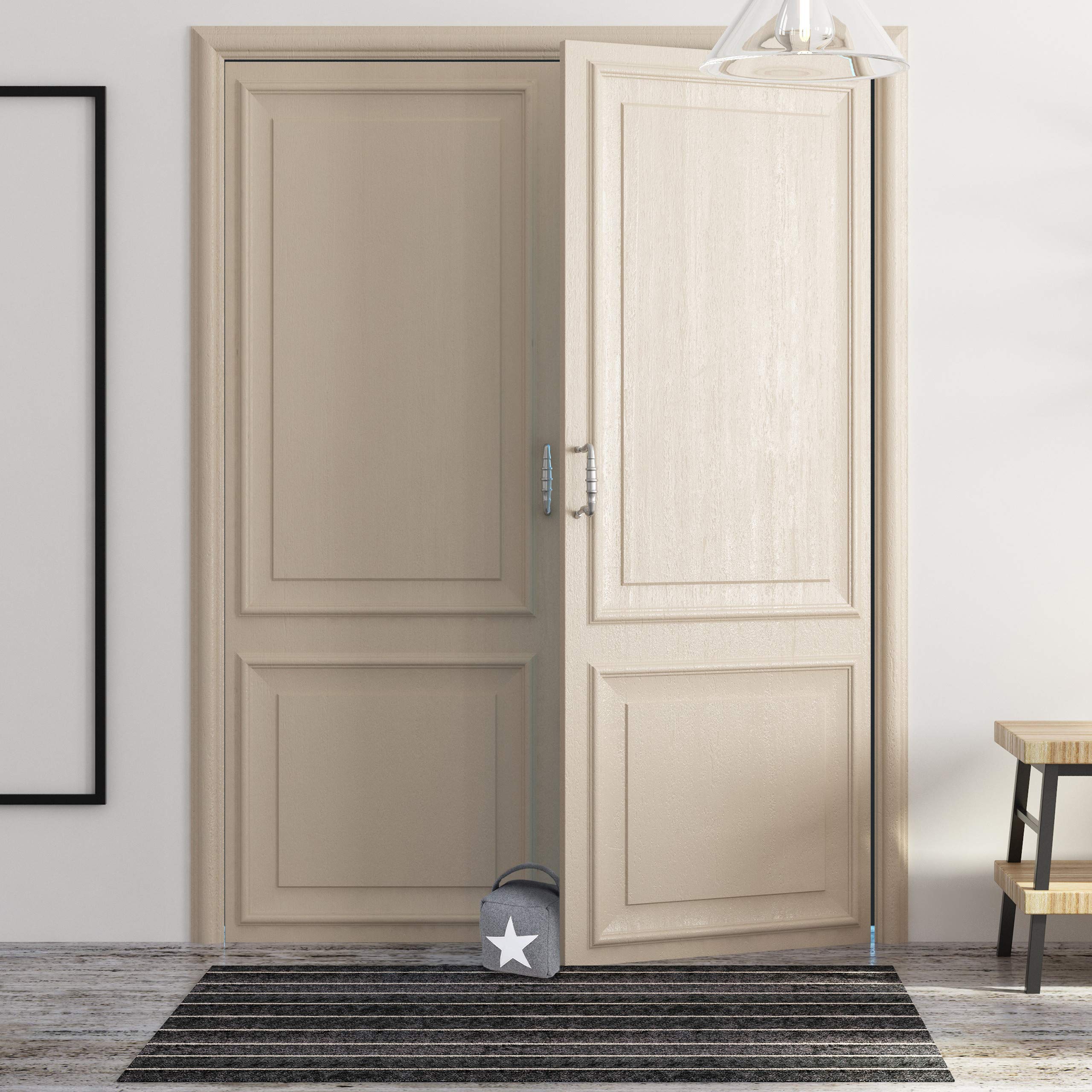 Set di 6 fermaporta a forma di stella, in tessuto, con maniglia, decorativo, 20 x 15 x 15 cm, grigio