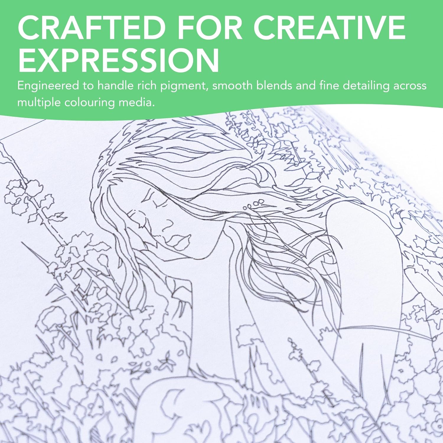 Castle Art Supplies Spring Coloring Book | 72 Springtime Illustrations Curated by Artists with Color Reference Guide | No Bleed-Through, Artist-Grade Paper | Landscape A4 Size | Seasons Collection