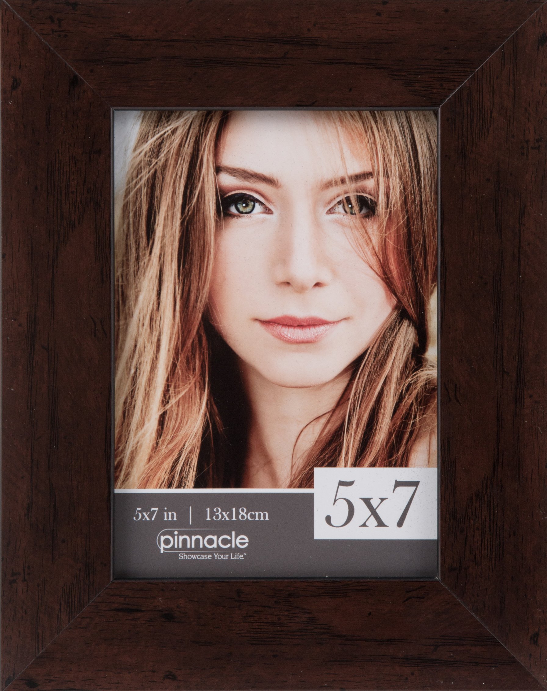 Pinnacle5x7 Flat Walnut Wood Tabletop Picture Frame