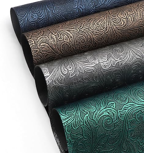 Miniatura 2 de David accessories Hojas de piel sintética con estampado de animales, tela de cuero sintético, 5 piezas de 7.7 x 13.2.9 pulgadas (7.9 in x 13.0 in),