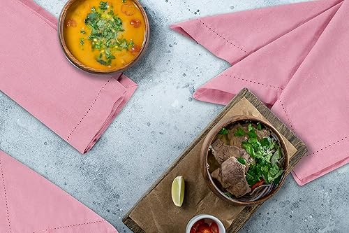 Miniatura 159 de Servilletas de lino y algodón de 18 x 18 pulgadas natural con vainica, servilletas de boda, servilletas de cóctel, servilletas de tela, servilletas