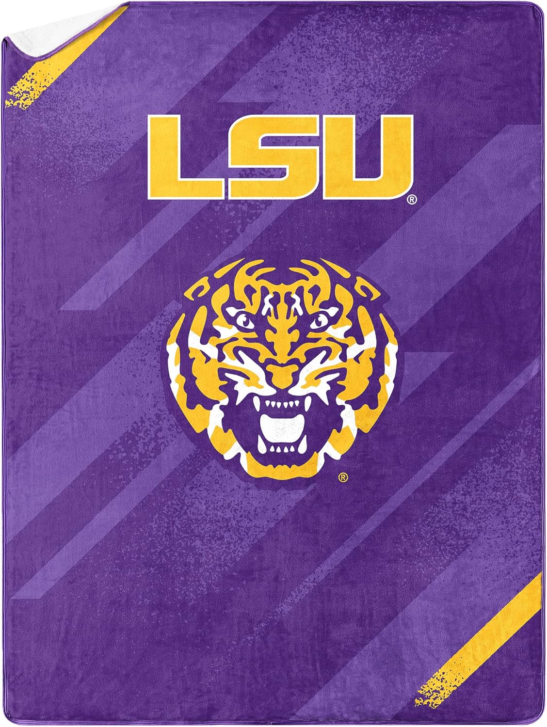 Northwest NCAA Silk Touch Sherpa Throw Blanket 60X80, LSU Tigers