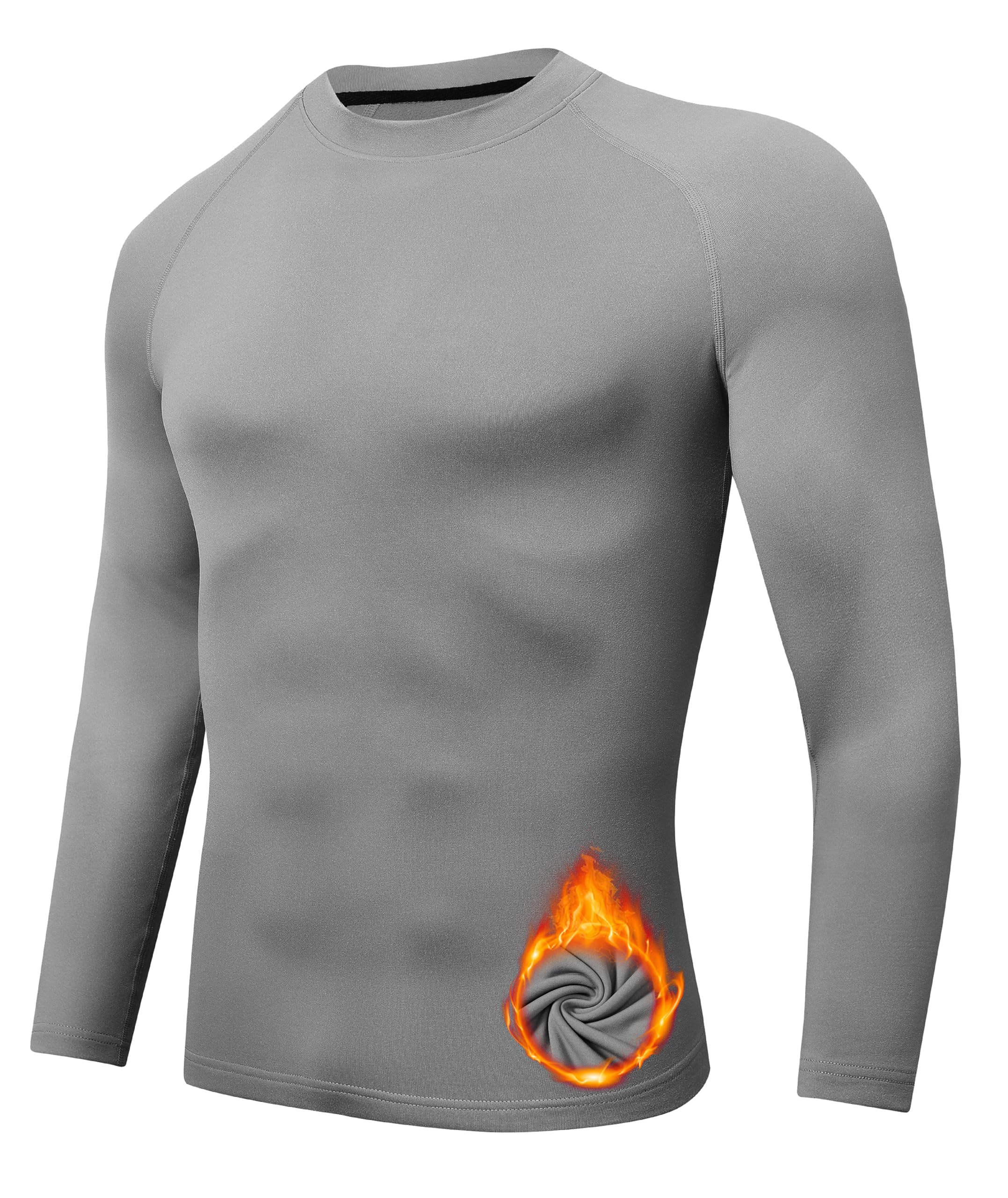 Djtnzdm Maglietta Compressione Uomo Maglia Termica Uomo in Pile Maniche Lunghe Invernale Sportivo Fitness Sci Termico Uomo Top