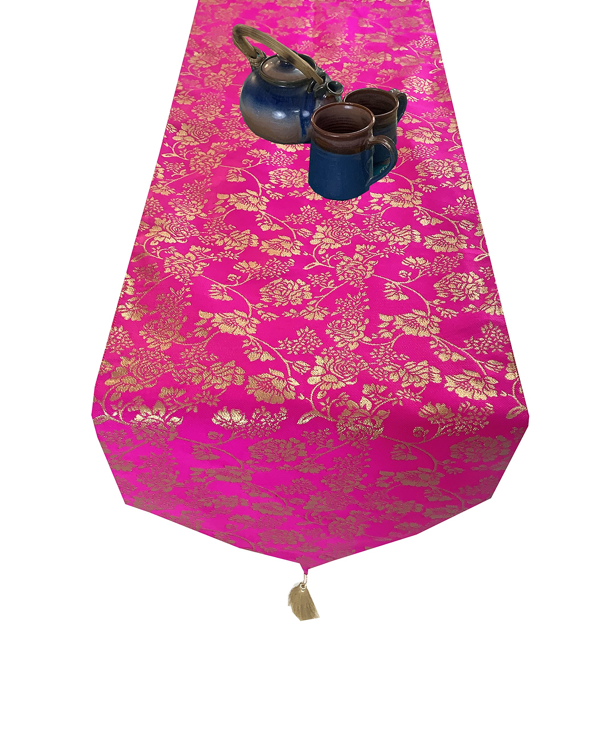 Pink Parrot Silk Table Runner - 12x70 Inch -13
