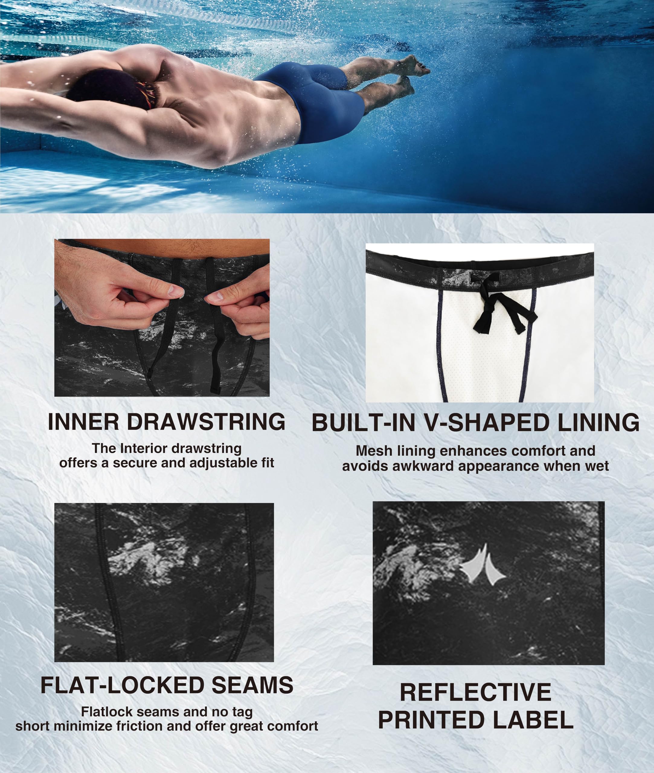 Jammers męski kostium kąpielowy, kąpielówki Eco Endurance+ Pro Mid Length Shorts Swim Trunks męskie