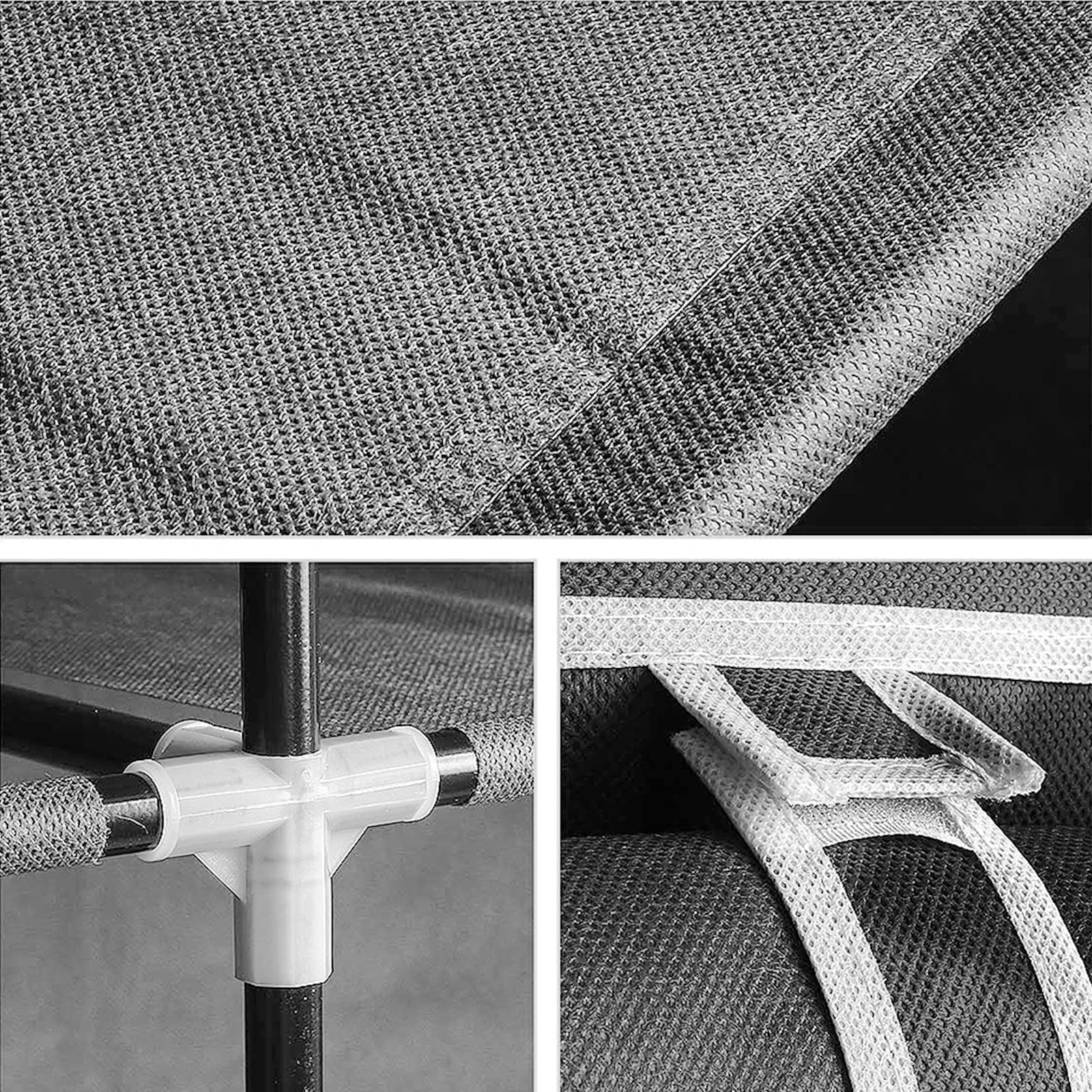 LANTUS Armadietto portaoggetti pieghevole – guardaroba guardaroba in tessuto non tessuto con chiusura a cerniera – guardaroba, armadio da campeggio (105 x 45 x 170 cm, grigio scuro)