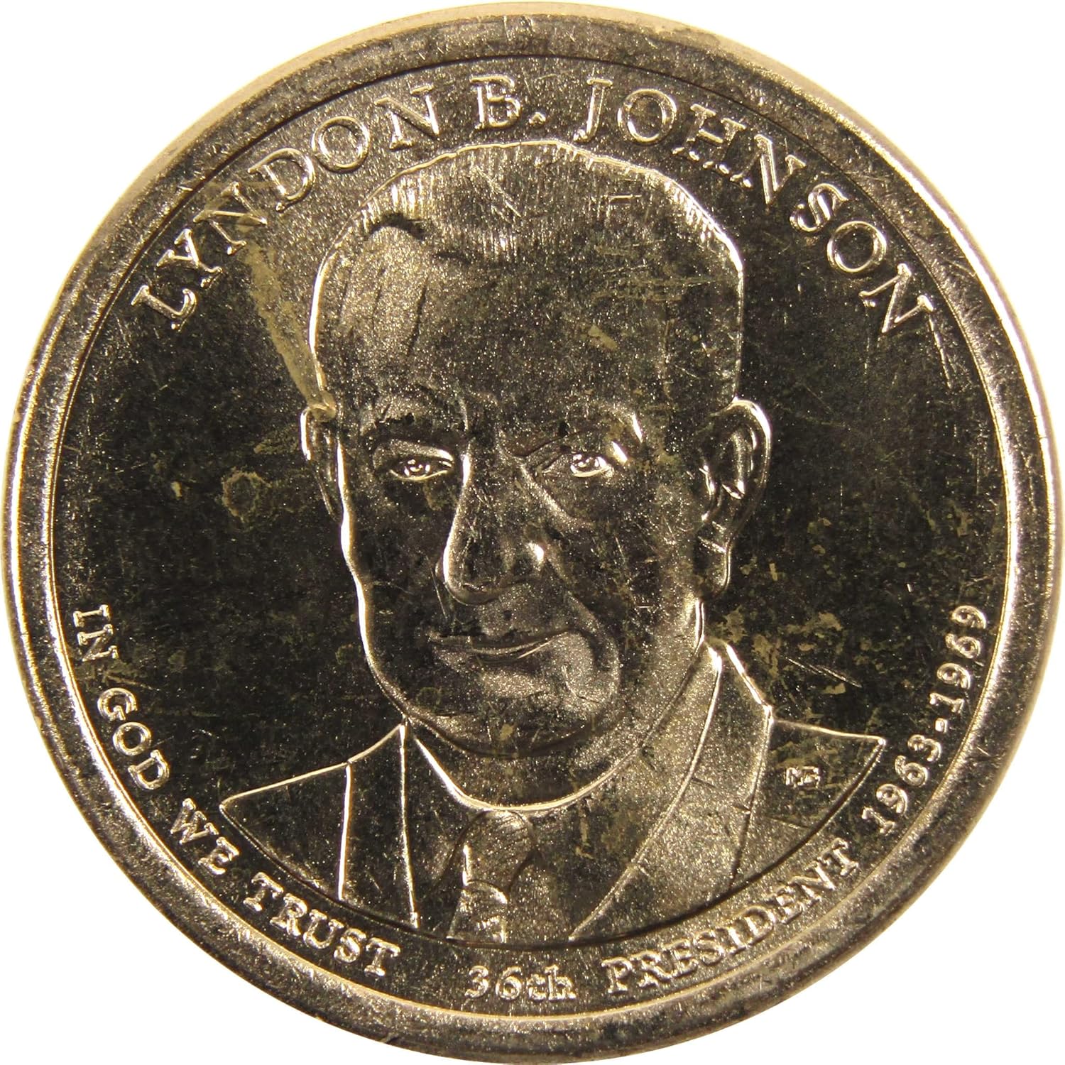 2015 D Lyndon B Johnson Presidential Dollar BU Uncirculated $1 Coin Thumbnail
