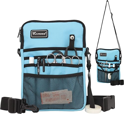 Vista 28 de Riñonera para enfermera con soporte para cinta, organizador de bolsillo para enfermeras para profesionales médicos, bolsa de cintura de enfermera
