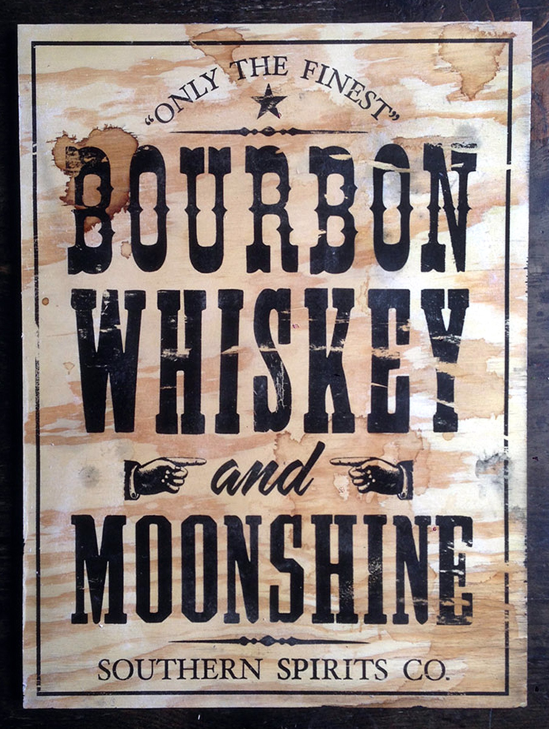 Shawprint Limited Shawprint Bourbon Whiskey And Moonshine Sign Pub Bar Man Cave Retro Vintage Style Metal Tin Wall Plaque Sign Novelty Gift