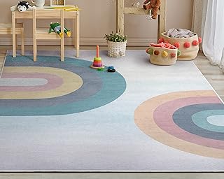 Well Woven Kids Rugs Kaleidoscope Rainbow 5' x 7' Multi Color Pastel Mod...