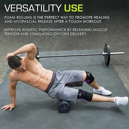 Miniatura 5 de ProsourceFit High Density Foam Rollers Long, Firm Full Body Athletic Massage Tool for Back Stretching, Yoga, Pilates, Post Workout Muscle Negro/Azul