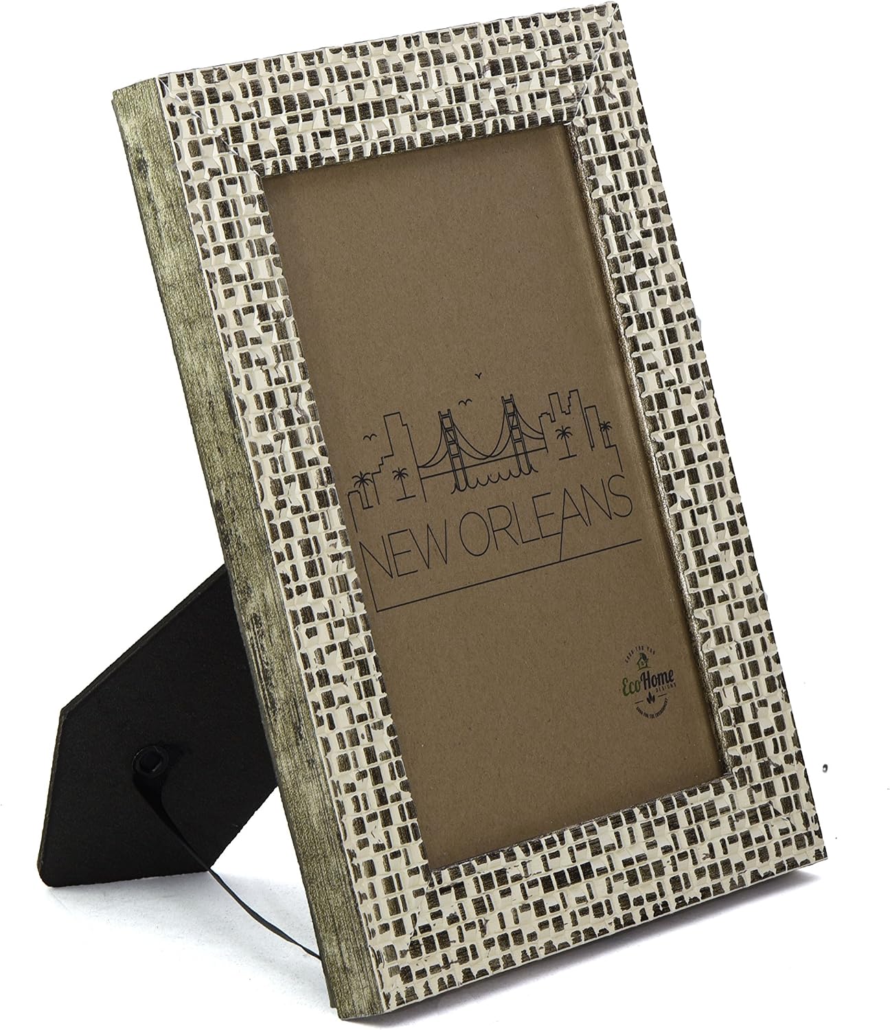 EcoHome 5x7 Picture Frames Distressed Gold - Mount Desktop Display, Frames Bronze